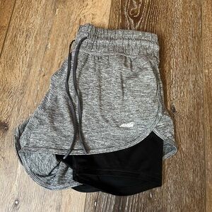 Avia Women's Black and Gray Athletic Shorts